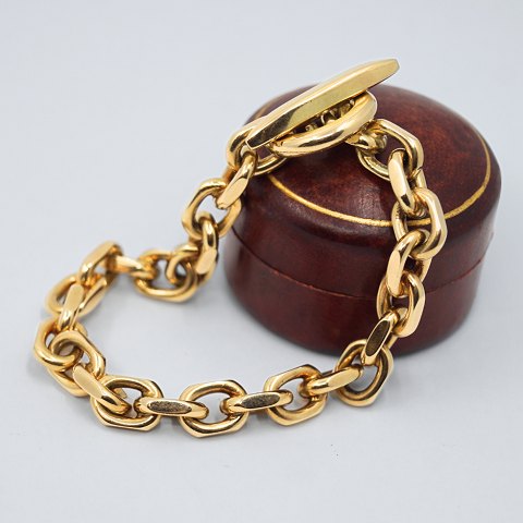 Bræmer Jensen; Bracelet of 14k gold, w. 7,5 mm Bræmer Jensen; Bracelet of 14k gold, w. 7,5 mm